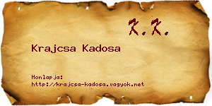Krajcsa Kadosa névjegykártya